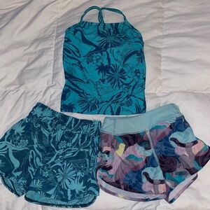 Athleta girls top and shorts XS
